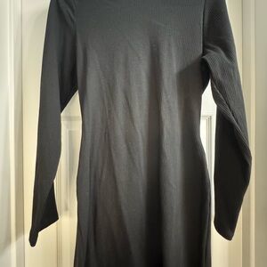 PINK Victoria's Secret Black Ribbed Long Sleeve Top